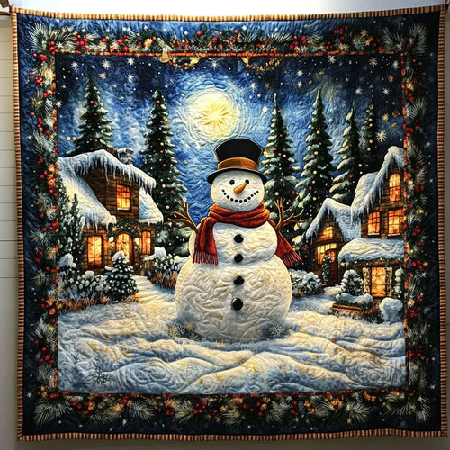 Candle Star Snowman Quilt Blanket