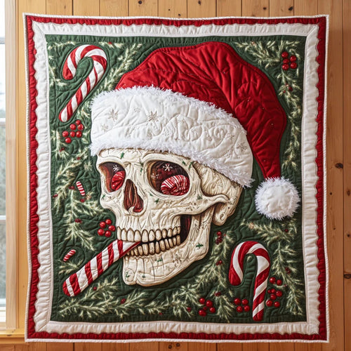 Candy Cane Bones Quilt Blanket