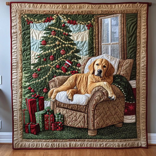 Canine Christmas Chair Quilt Blanket