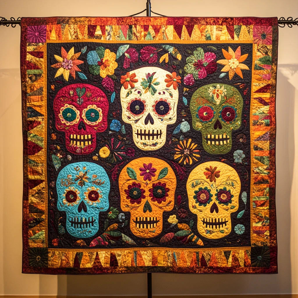 Canvas Of The Dead Quilt Blanket