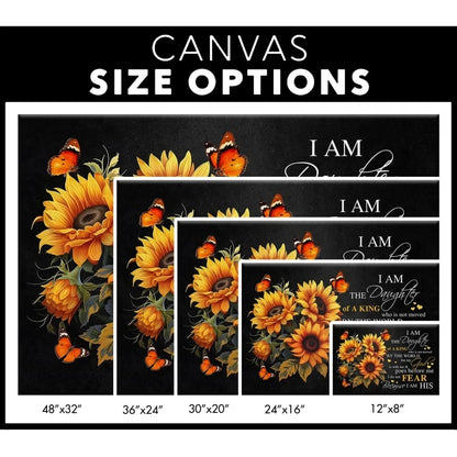 christian wall art i am the daughter of a king canvas butterfly sunflower (Landscape) (view 2)