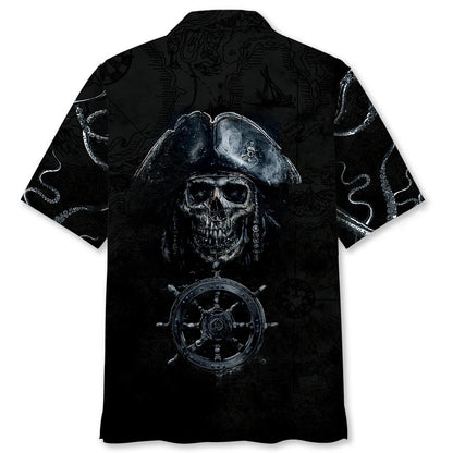 Captain Pirate Wheel Ship Hawaiian Shirt