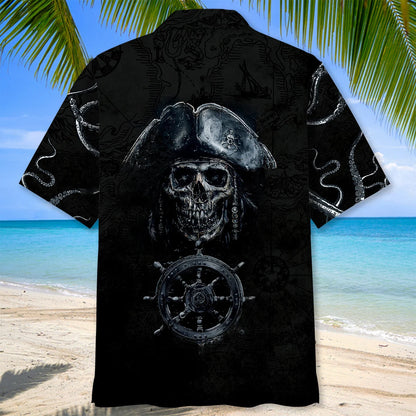 Captain Pirate Wheel Ship Hawaiian Shirt