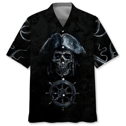 Captain Pirate Wheel Ship Hawaiian Shirt
