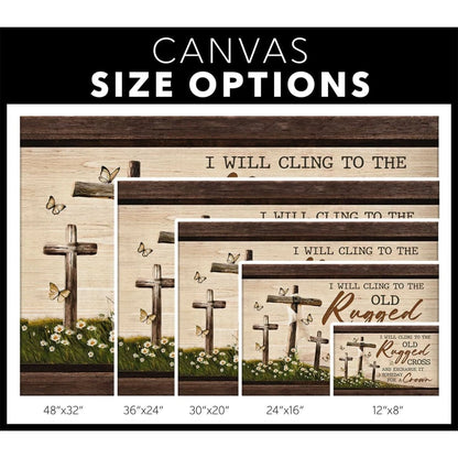 the old rugged cross classic christian hymn wall art canvas print (Landscape) (view 3)