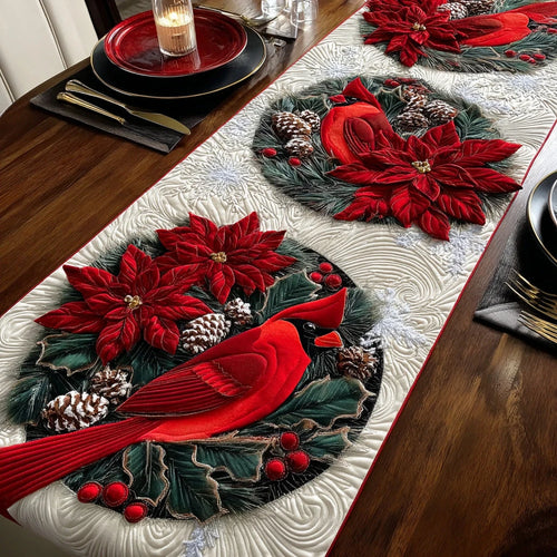 Cardinal Blessing Path Quilted Table Runner