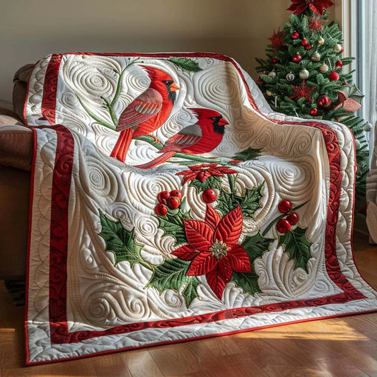Cardinal Breeze Quilt Blanket - Quilted Blanket by OtterMia