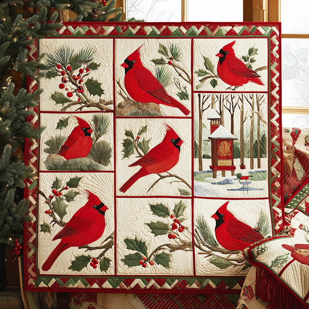 Cardinal Charm Quilt Blanket