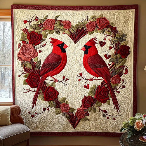 Cardinal Love Quilt Blanket
