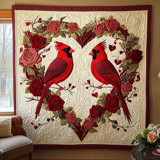 Cardinal Love Quilt Blanket