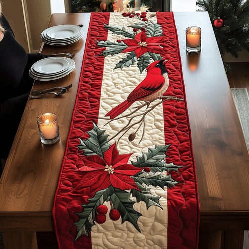 Cardinal Serenity Quilted Table Runner