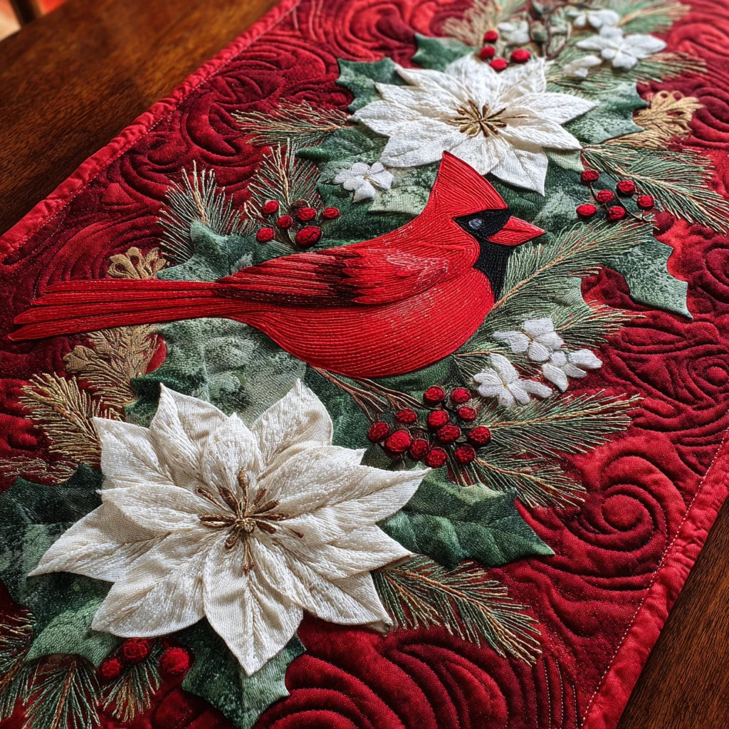Cardinal Song Quilted Table Runner