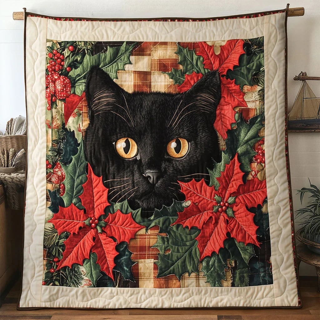 Cat Christmas Love Quilt Blanket