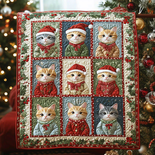Cat Christmas Quilt Blanket