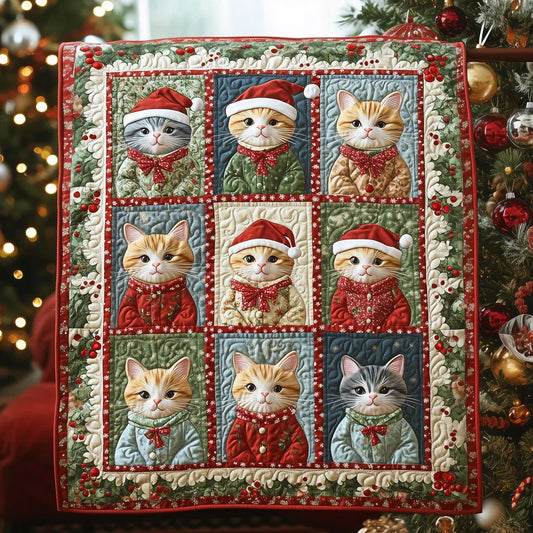 Cat Christmas Quilt Blanket