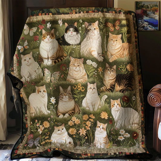Cat Garden Beauty Quilt Blanket
