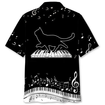 Cat Walk Piano Hawaiian Shirt
