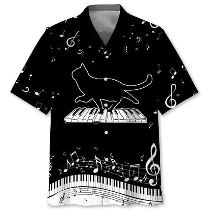 Cat Walk Piano Hawaiian Shirt