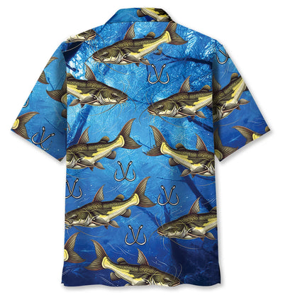 Catfish Fish Blue Hawaiian Shirt