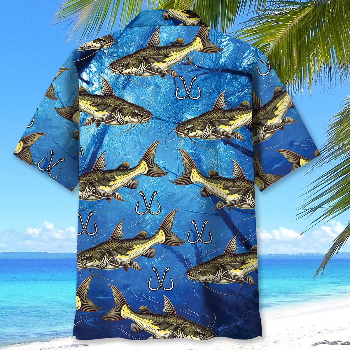 Catfish Fish Blue Hawaiian Shirt