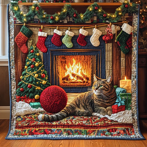 Catnip And Christmas Cheer Quilt Blanket