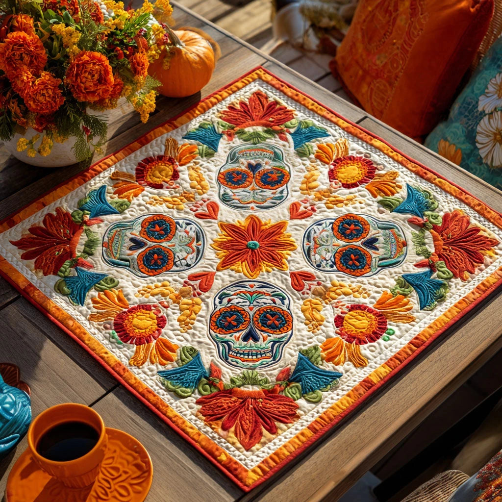 Catrina Dreams Quilted Table Topper