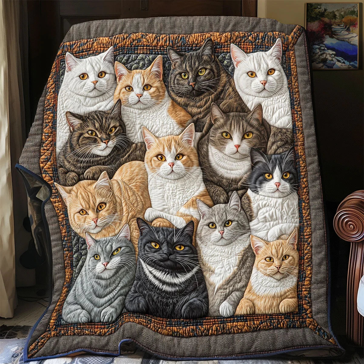 Cats Gaze Quilt Blanket