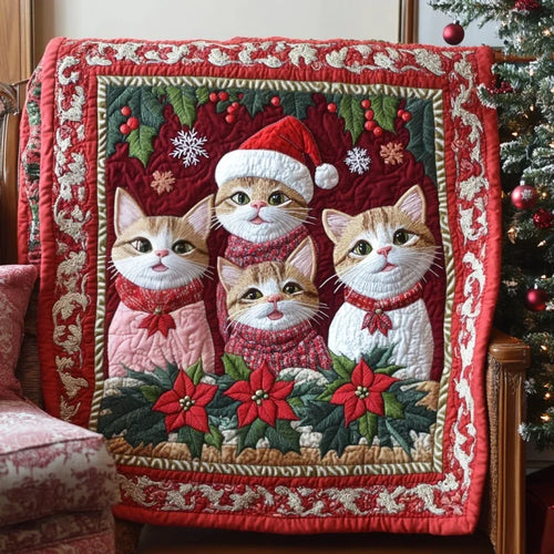 Cats Love Christmas Quilt Blanket