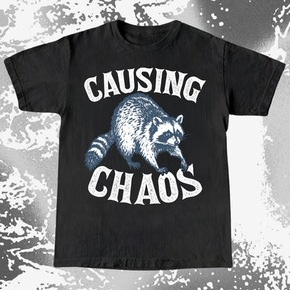 Causing Chaos Raccoon Shirt, funny meme tee gift (view 10)