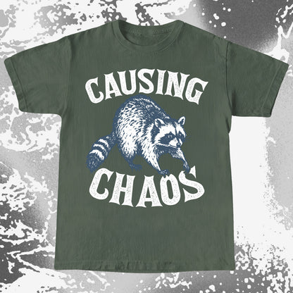 Causing Chaos Raccoon Shirt, funny meme tee gift (view 6)