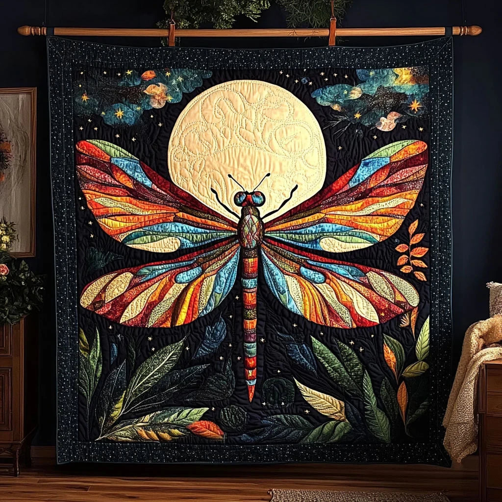 Celestial Dragonfly Quilt Blanket