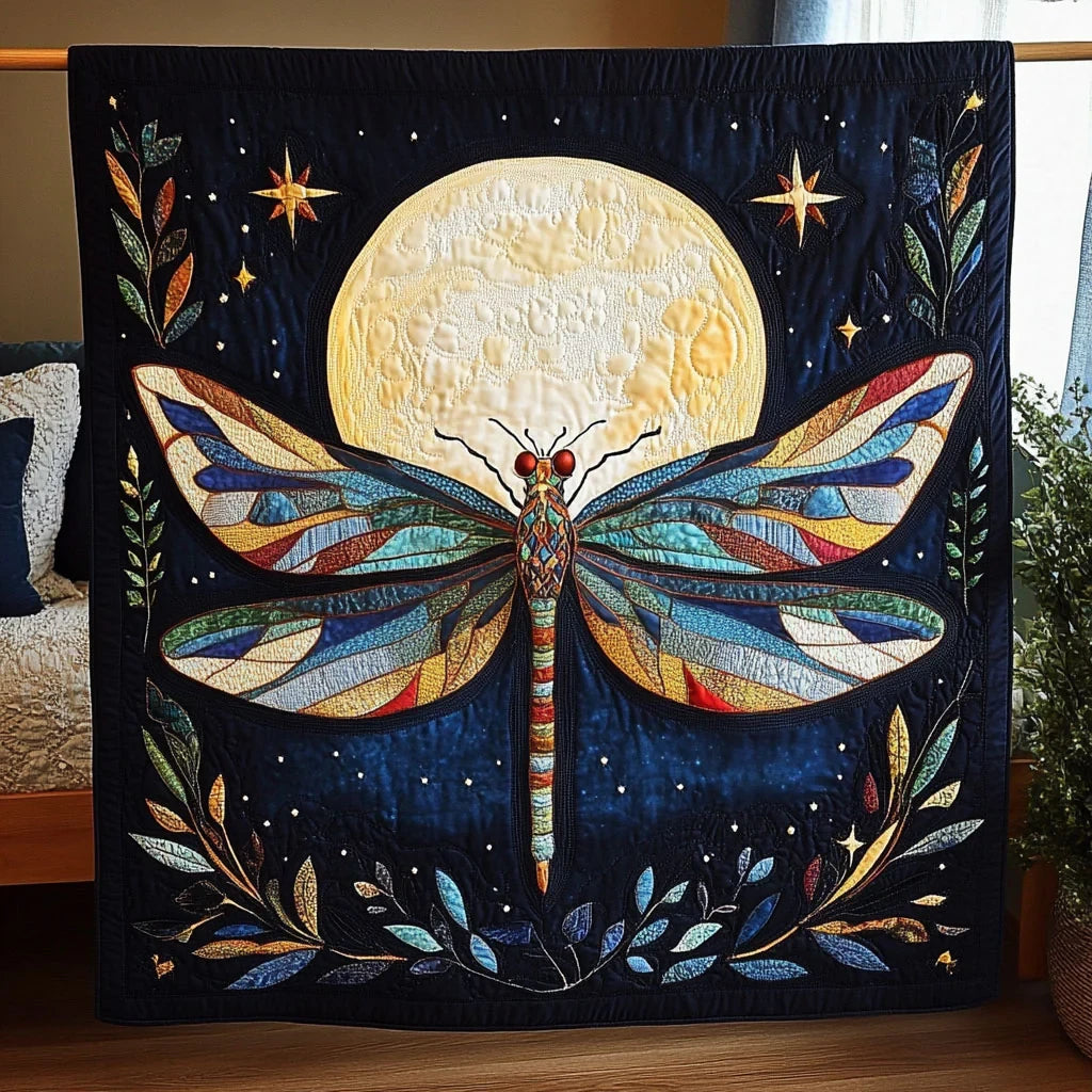 Celestial Dragonfly Quilt Blanket