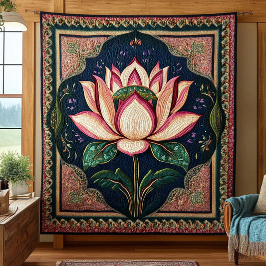 Celestial Lotus Mandala Quilt Blanket
