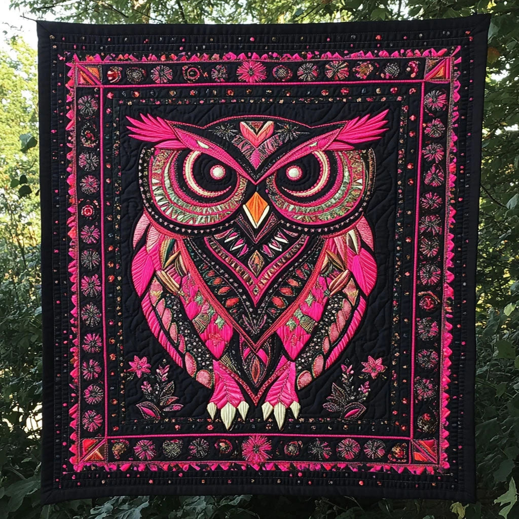 Celestial Owl Quilt Blanket