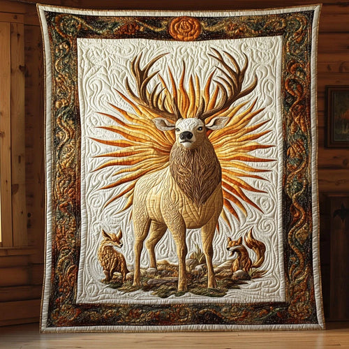 Celestial Stag Quilt Blanket