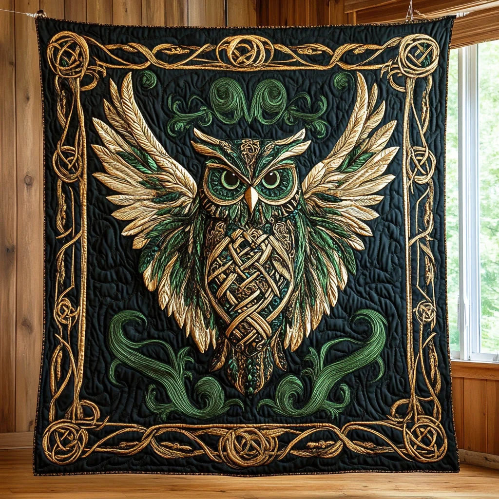 Celtic Owl Quilt Blanket