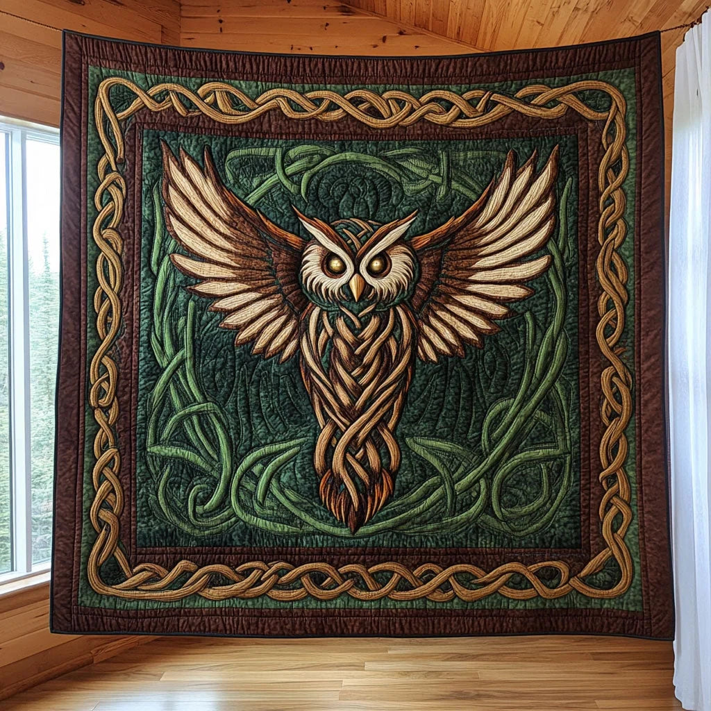 Celtic Owl Spirit Quilt Blanket