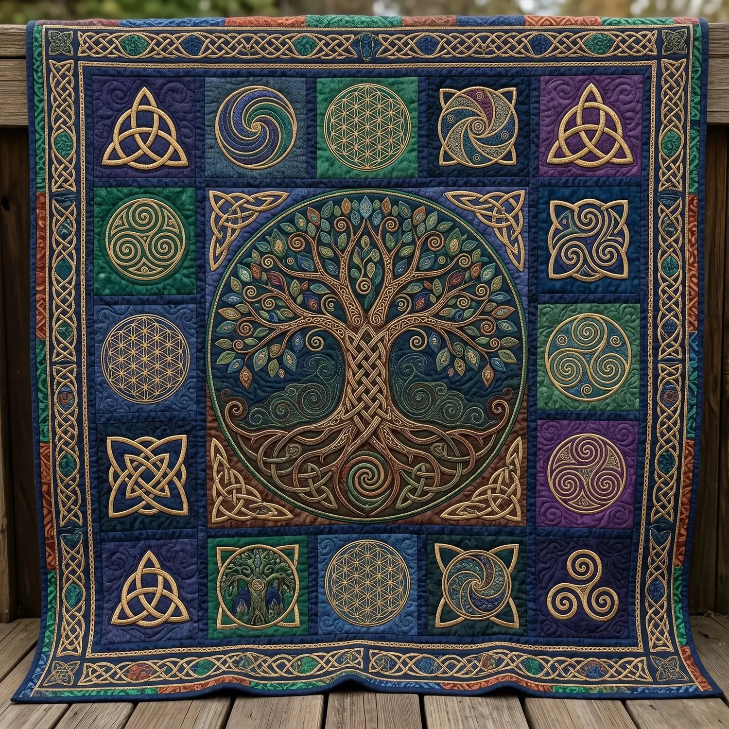 Celtic Tree Quilt Blanket