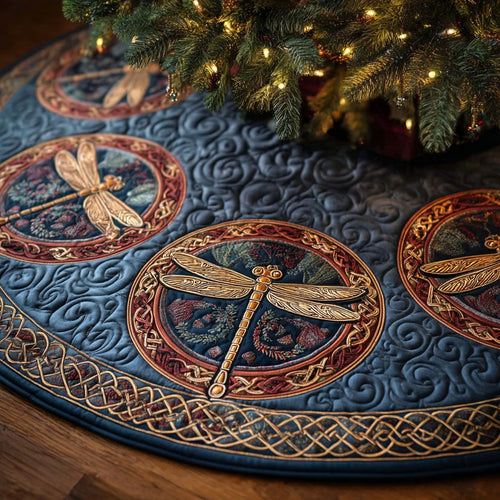 Celtic Wings Christmas Quilted Tree Skirt