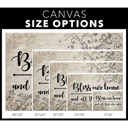 bless our home and all those who enter canvas print welcome wall art (Landscape) (view 2)
