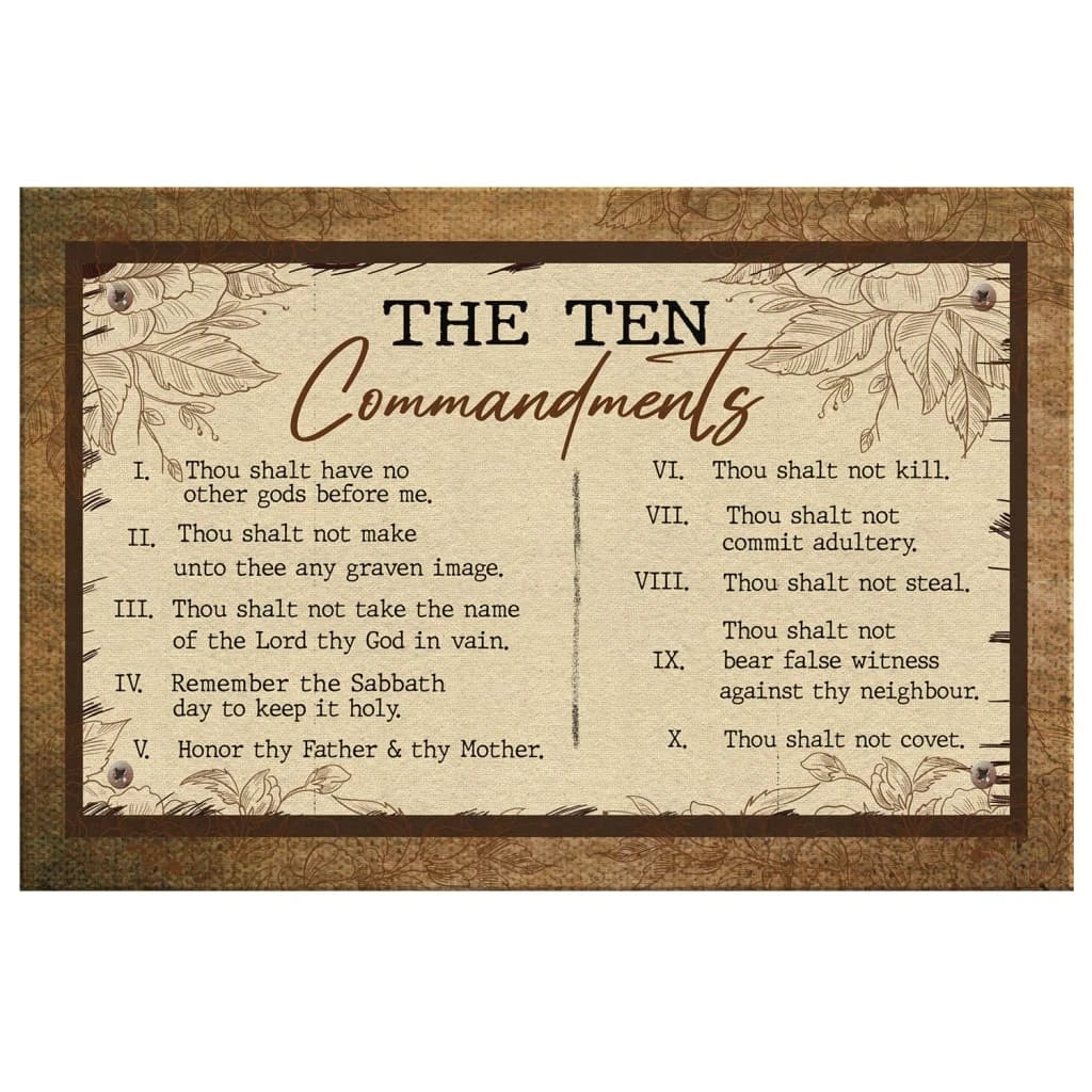 10 commandments wall art canvas (view 2)