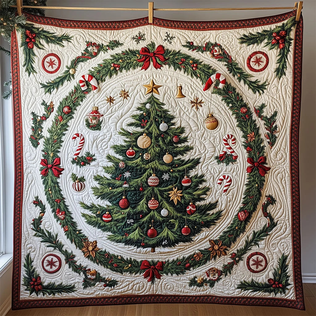 Central Geometrisc Christmas Tree Quilt Blanket