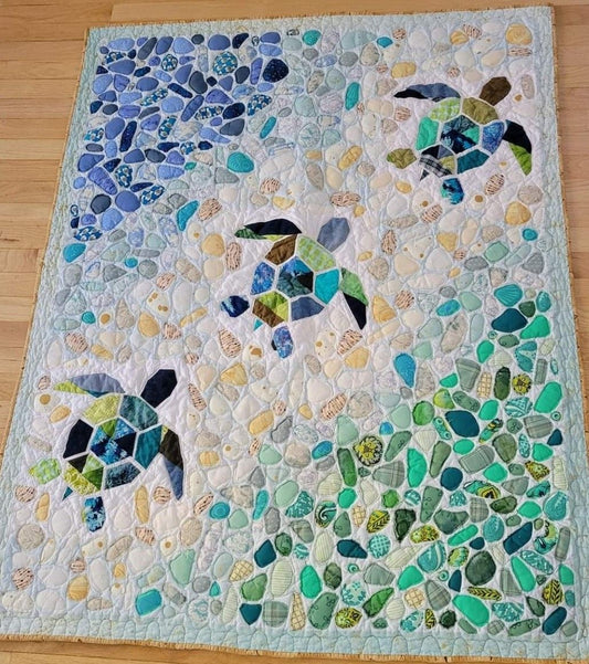 Sea Turtle Quilted Blanket - Throw (55" x 60")