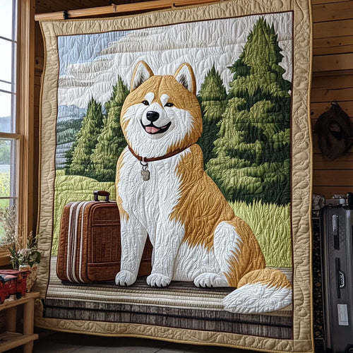 Charming Akita Quilt Blanket
