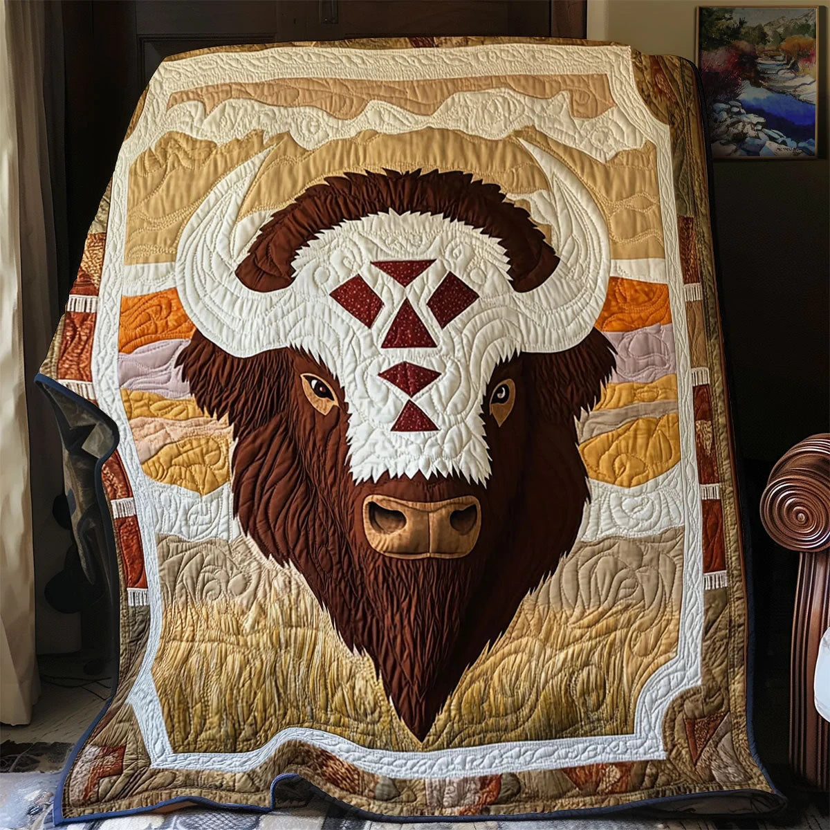 Charming Bison Quilt Blanket