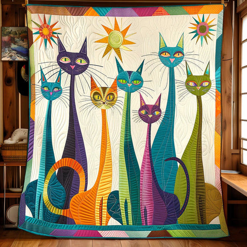 Charming Cat Quilt Blanket
