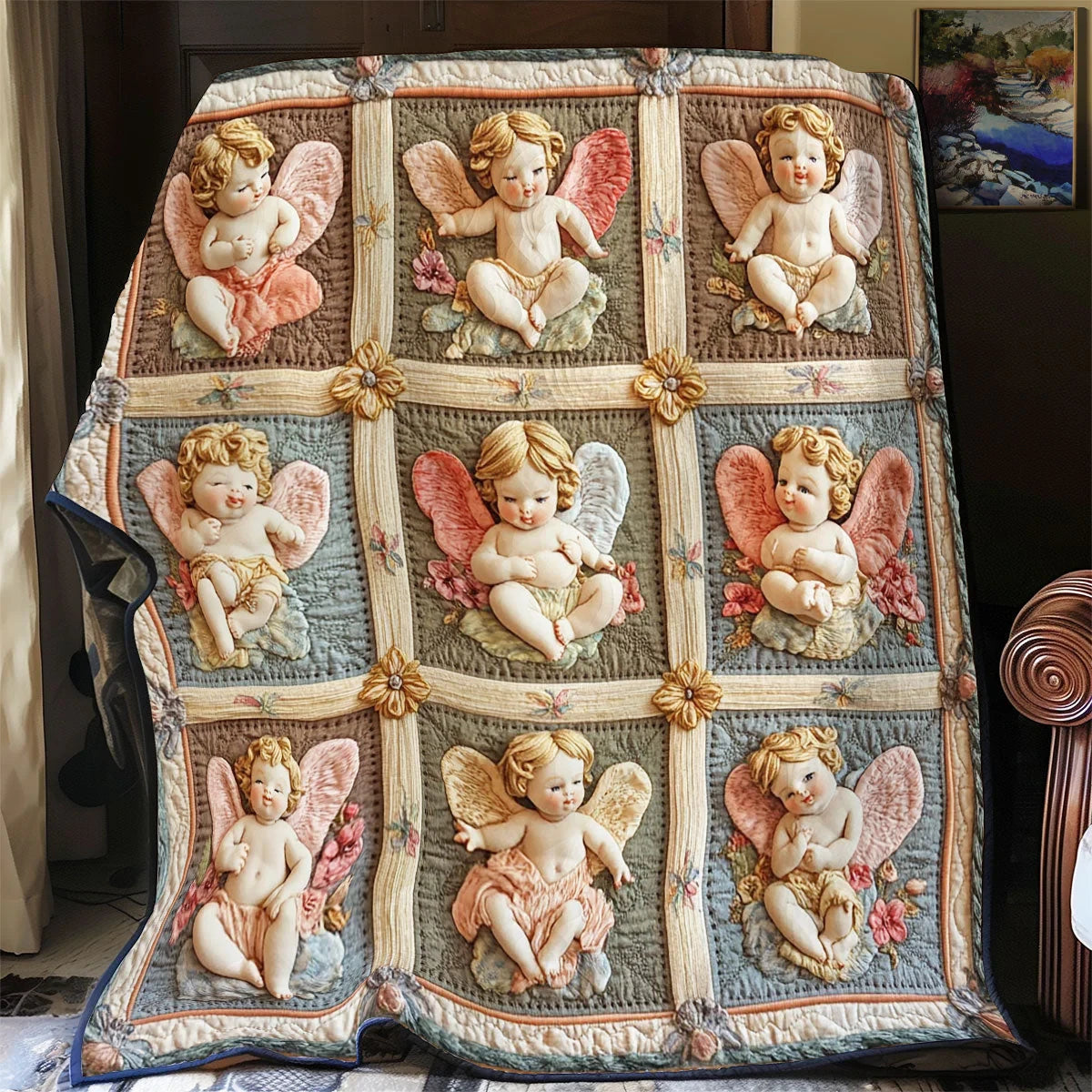 Charming Cupid Quilt Blanket