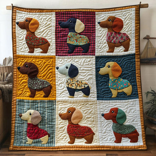 Charming Dachshund Quilt Blanket