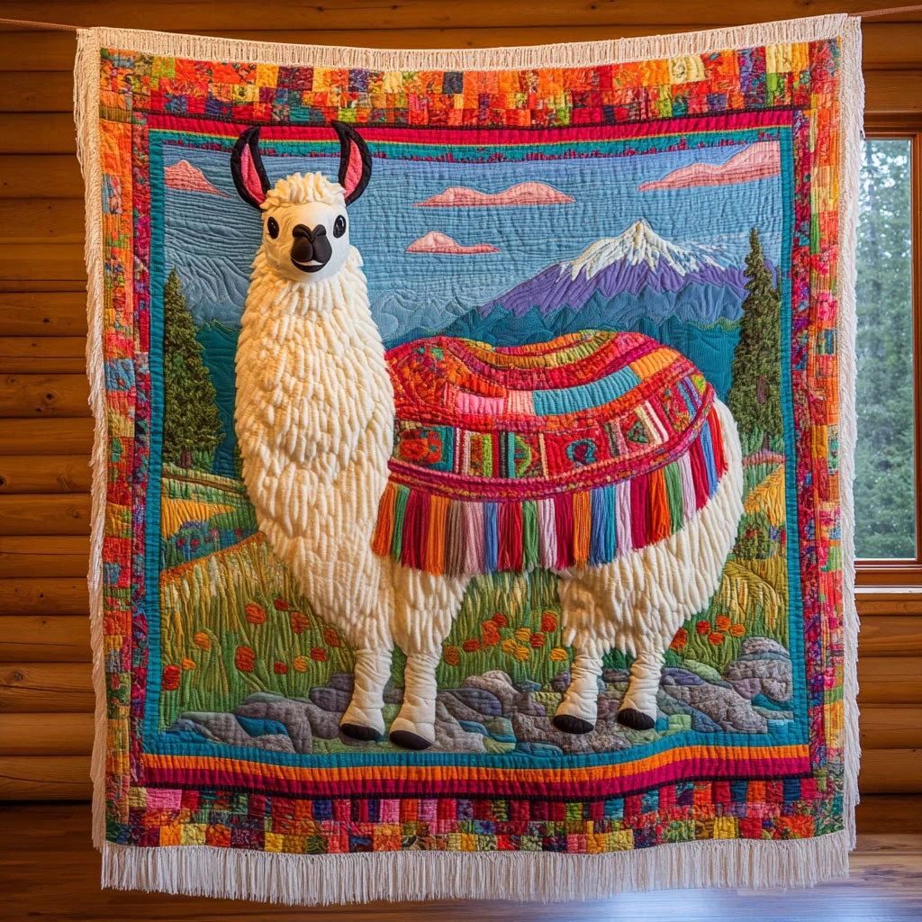 Charming Llama Quilt Blanket