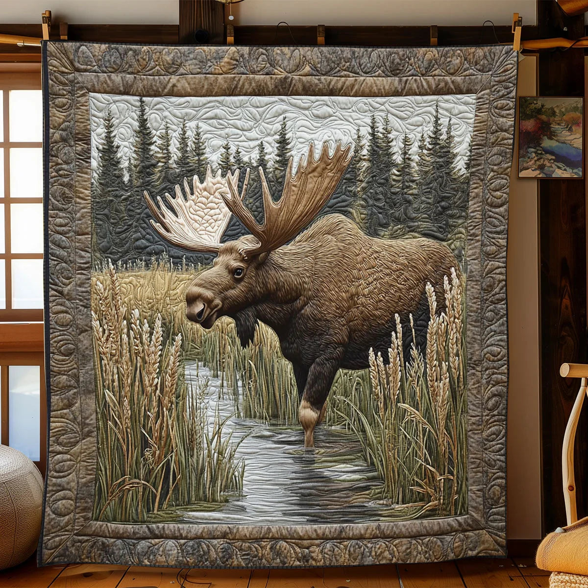 Charming Moose Quilt Blanket